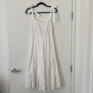 Chicwish SHOULDER TIE SHIRRED EMBROIDERED Dress